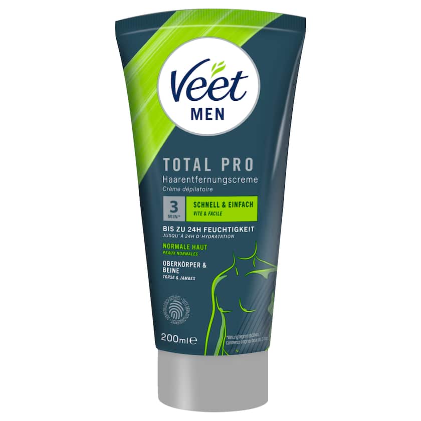 Veet Men Total Pro Haarentfernungscreme Oberkörper & Beine 200ml