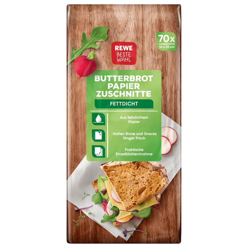 Butterbrotpapier-Zuschnitte 70 Stück