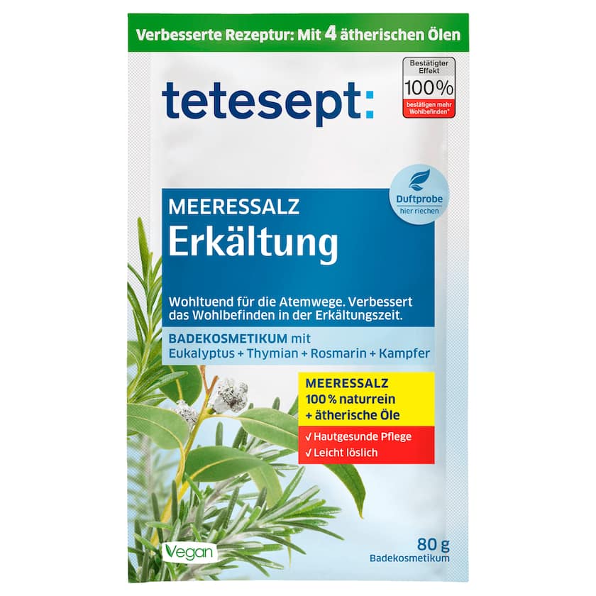 tetesept Badesalz Erkältung Meersalz 80g