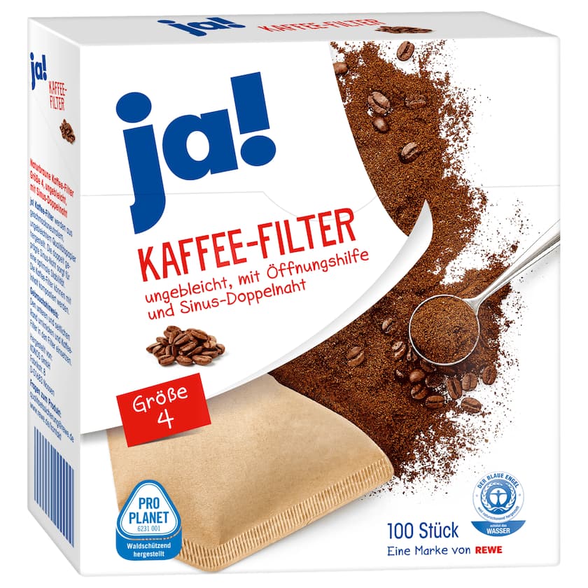 ja! Kaffee-Filter Größe 4, 100 Stück