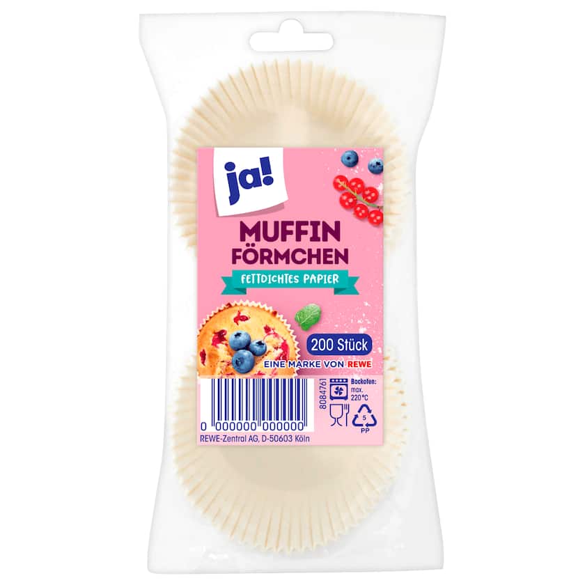 ja! Muffinförmchen 200 Stück weiß
