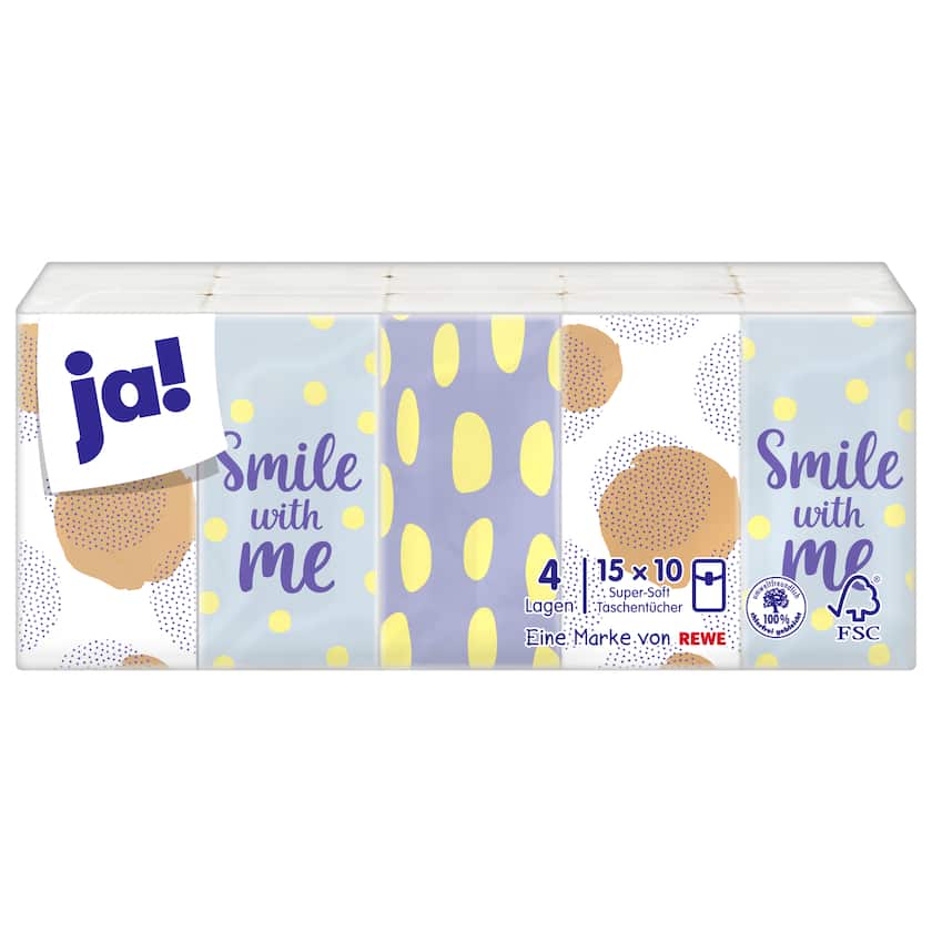 ja! Taschentücher super-soft 4-lagig 15x10 Stück