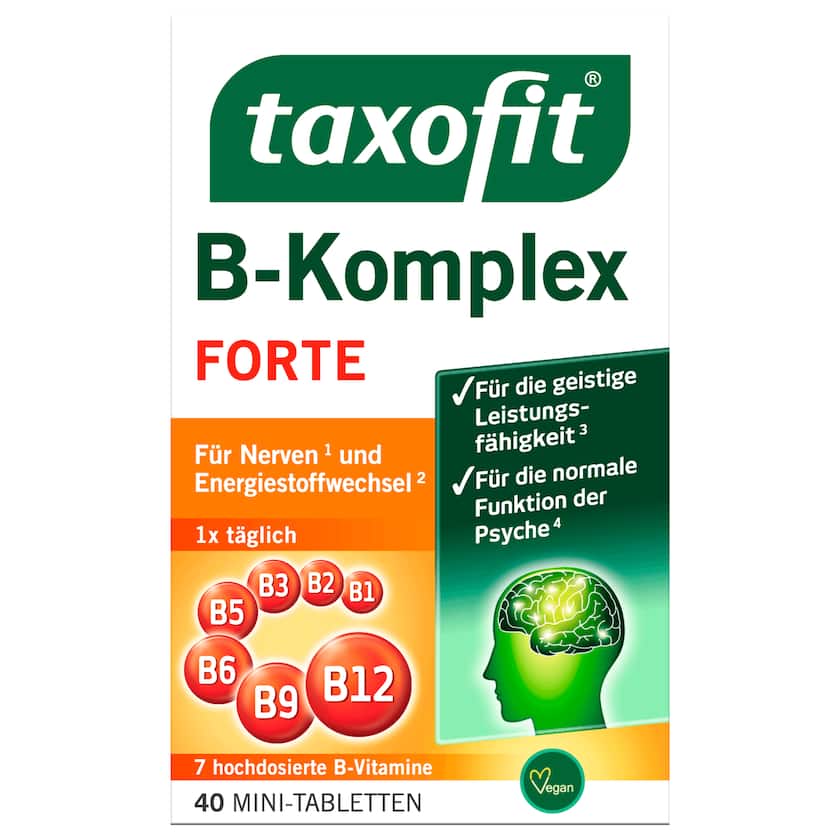 Taxofit Vitamin B-Komplex Forte + Folsäure 40 Mini-Tabletten