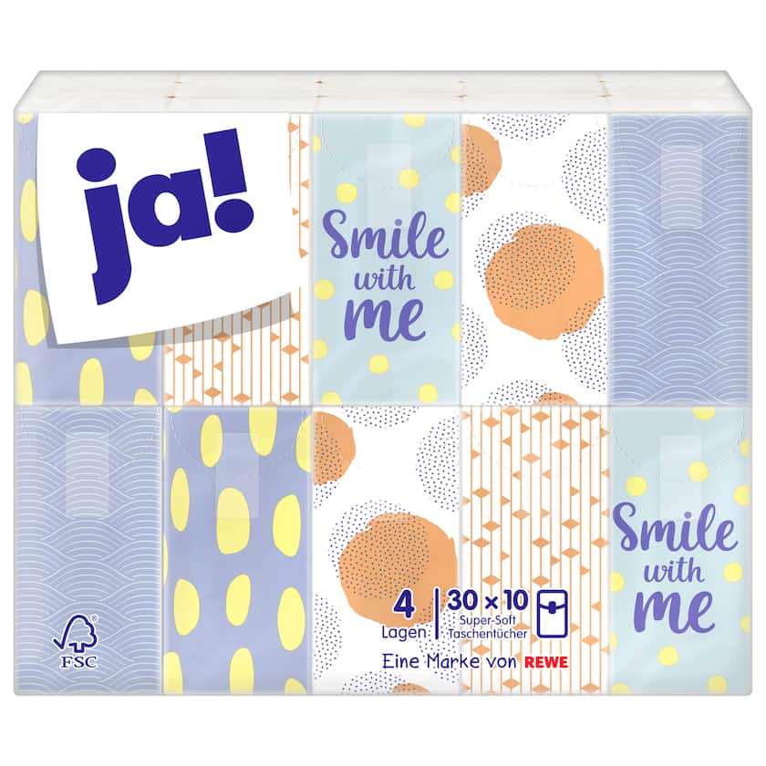 ja! Taschentücher 4-lagig 30x10 Stück