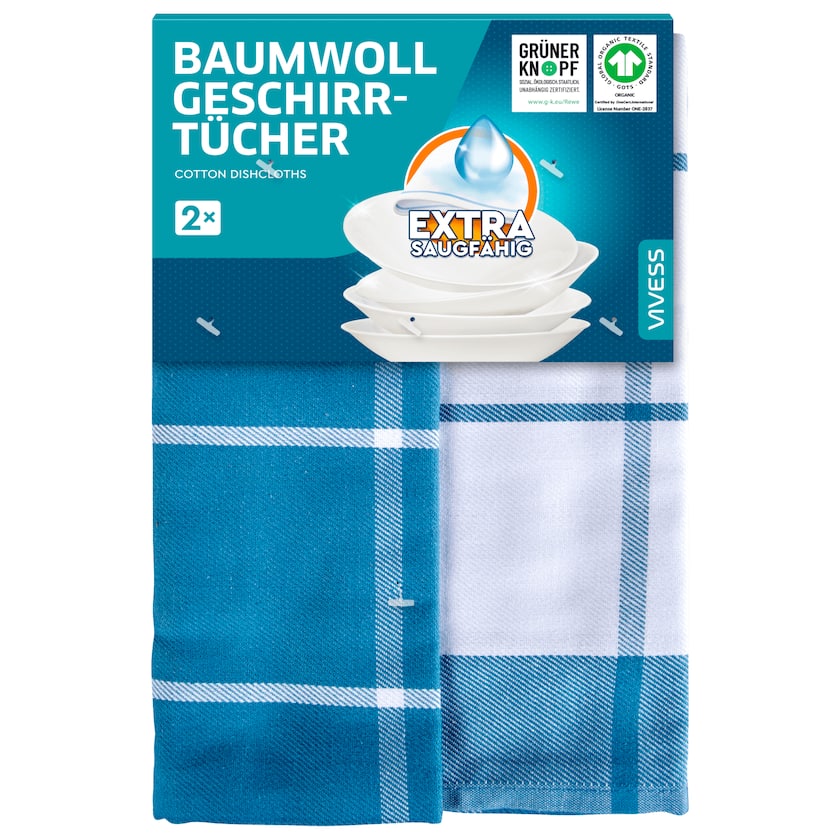 Vivess Baumwoll Geschirrtücher 2 Stück