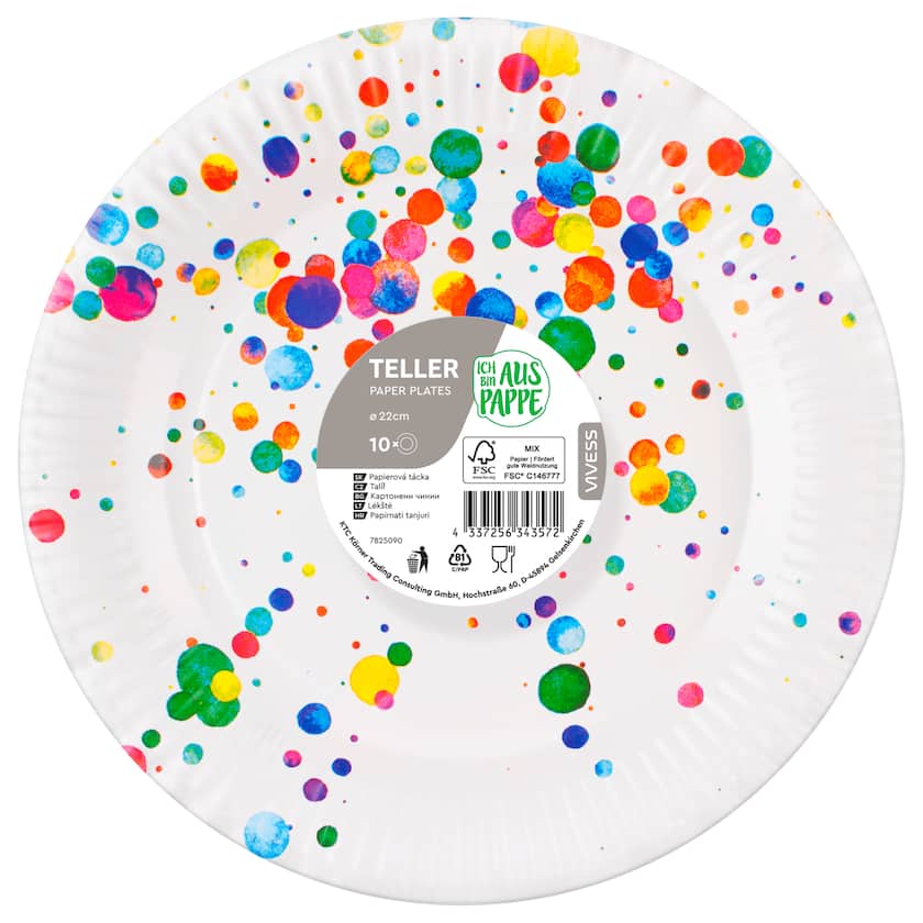 Motiv Pappteller Ø 22cm 10 Stück