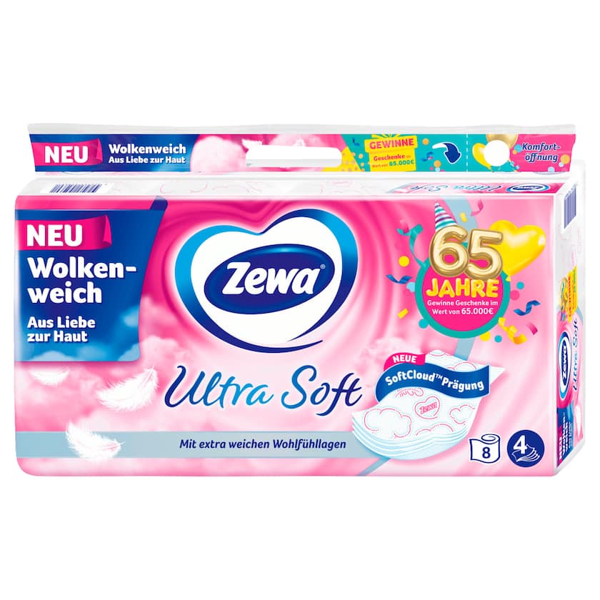 Zewa Ultra Soft Toilettenpapier 4-lagig 8x150 Blatt