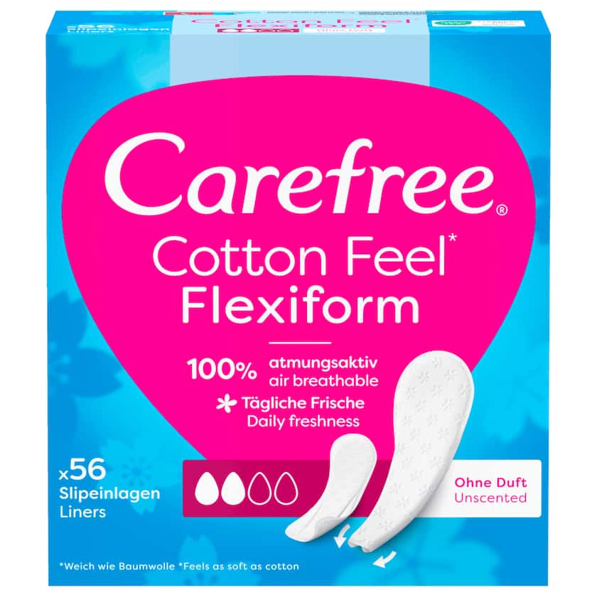 Carefree Slipeinlagen Cotton Feel Flexiform 56 Stück