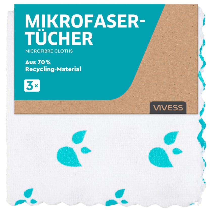 Vivess Mikrofasertücher 3 Stück