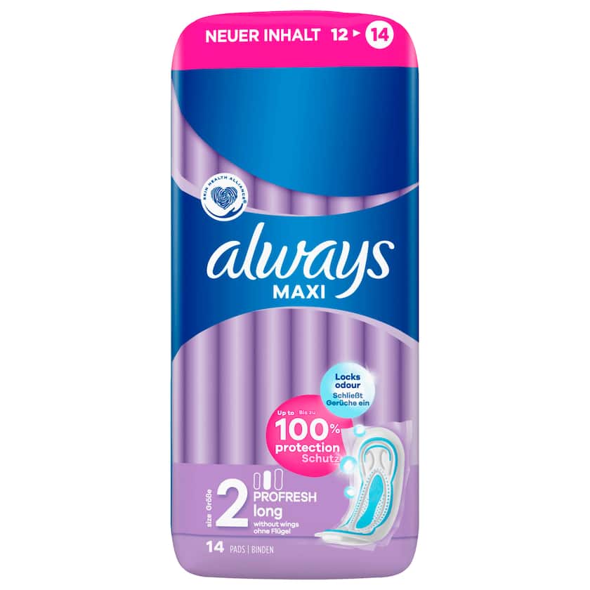 always Damenbinden Maxi Größe 2 Long 9 Stück