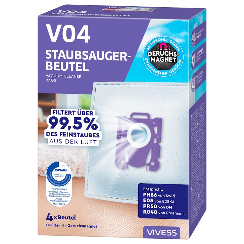 Vivess Staubsauger Beutel V04 4 Stück