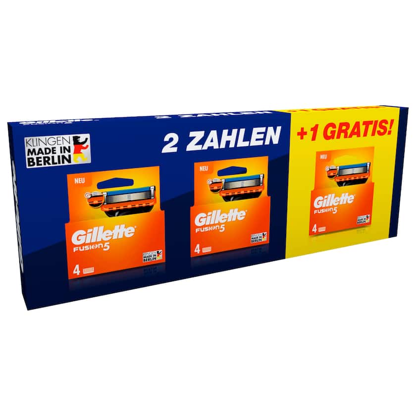 Gillette Klingen Fusion 5 + 1 gratis 3x4 Stück