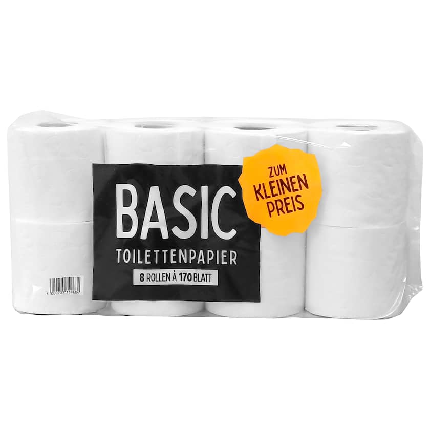 Basic Toilettenpapier 2-lagig 8x170 Blatt