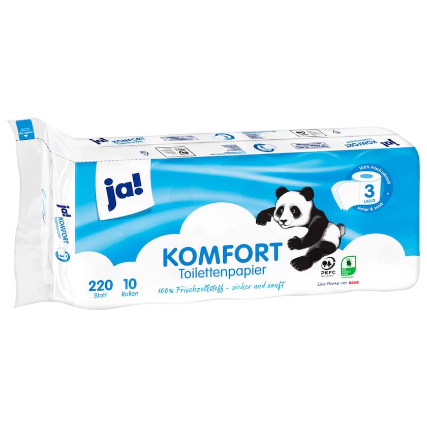 ja! Komfort Toilettenpapier 3-lagig 10x220 Blatt
