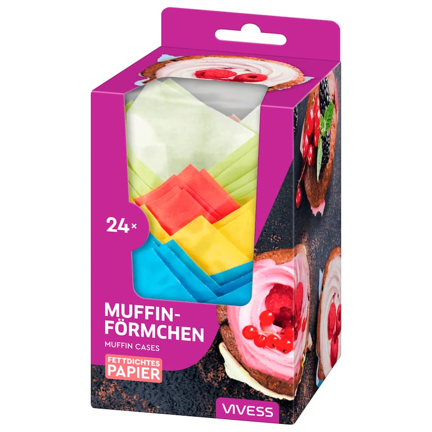 Vivess Muffinförmchen fettdichtes Papier 24 Stück