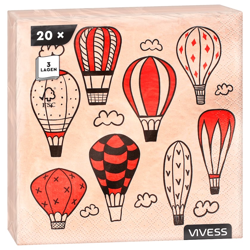 Vivess Servietten Heißluftballons 20 Stück