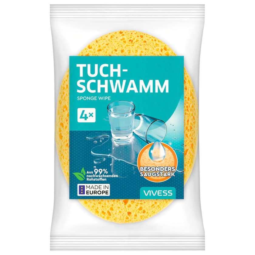 Vivess Tuchschwamm 4 Stück