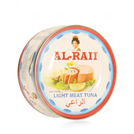 تونا قطع بالزيت النباتي الراعي 160غرام / حلو / - Yahalla ياهلا ALRAII Dieses Produkt kann Spuren von anderen Fischen oder Soja enthalten. Bei bestehenden Allergien vorsichtig verwenden. Kühl und trocken lagern und vor dem angegebenen Datum verbrauchen.