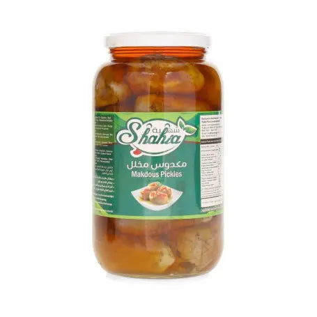 مكدوس باذنجان شهية 1300غرام - Yahalla ياهلا Yahalla Dieses Produkt kann Spuren von Olivenöl, Nüssen oder Pfeffer enthalten. Personen mit Allergien gegen diese Zutaten sollten vorsichtig sein. Kühl und trocken lagern und vor dem angegebenen Datum verbrauchen.
