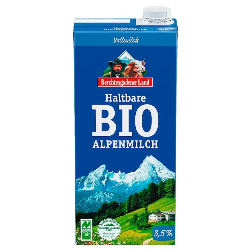 Bio-Alpenmilch 3,5% - 1L Genuss pur - Yahalla ياهلا
