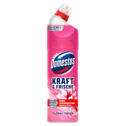 Domestos KRAFT & FRISCHE GEL WC-Reiniger FLORAL FRESH, 0,75 l - Yahalla ياهلا