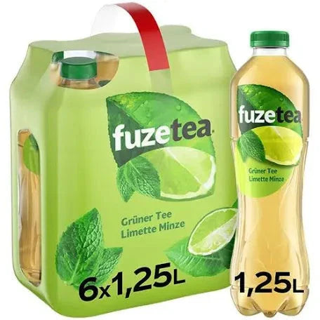 fuze tea 1,25 l Flasche Grüner Tee Limette Minze Yahalla ياهلا