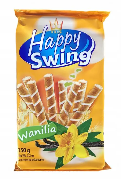 Happy Swing rolls Waffelröllchen mit Vanille - Yahalla ياهلا