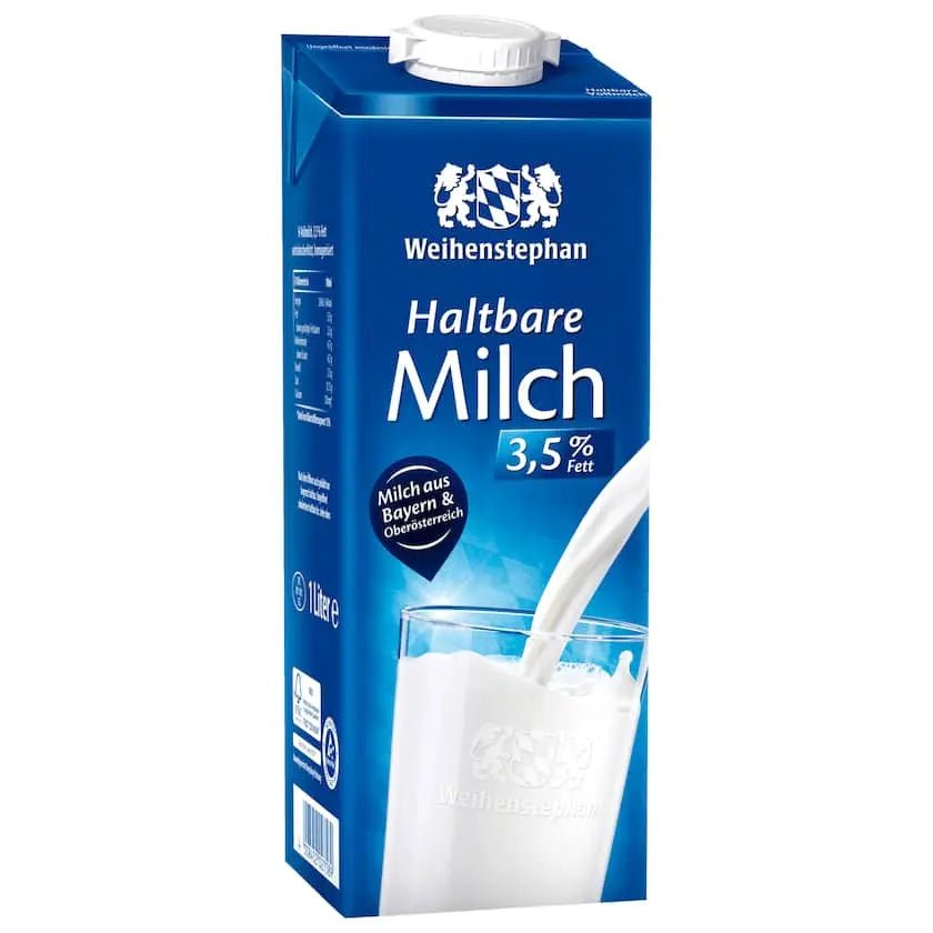 Weihenstephan H-Milch 3,5% 1 Liter Packung - Yahalla ياهلا