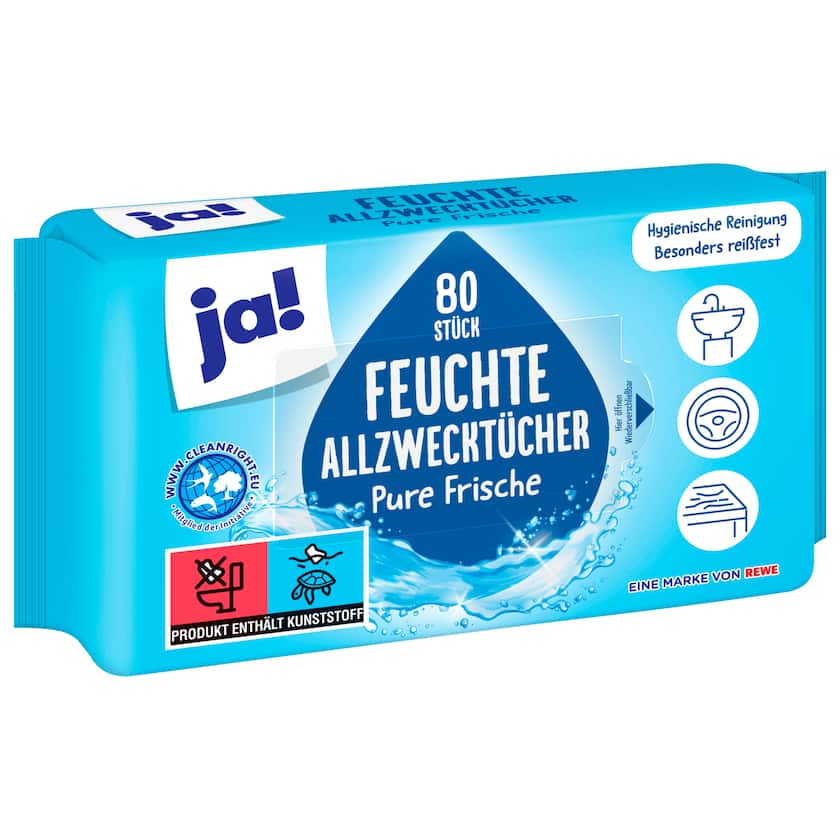 ja! Feuchte Allzwecktücher Pure Frische 80 Stück