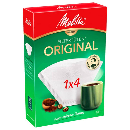 Melitta Filtertüten 1x4 weiß Aroma 80 Stück