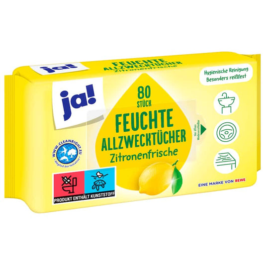 ja! Feuchte Allzwecktücher Limonen-Frische 80 Stück