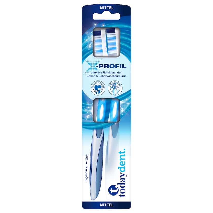 Today dent Zahnbürste X-Profil medium 2 Stück