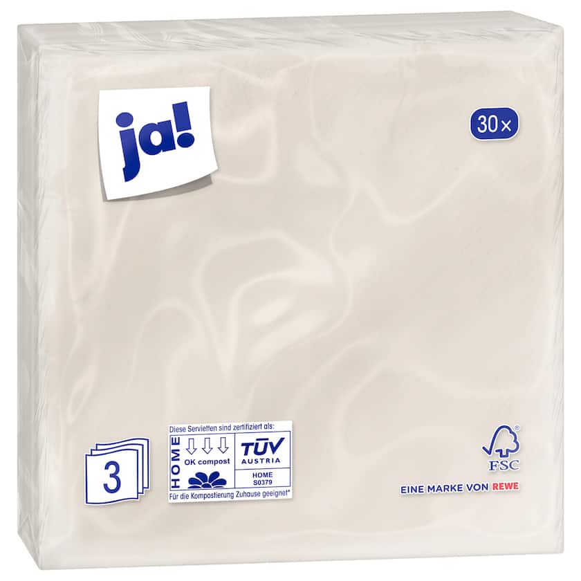 ja! Servietten champagner 30 Stück