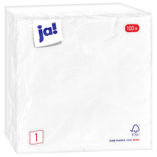ja! Präge-Servietten weiß 100 Stück