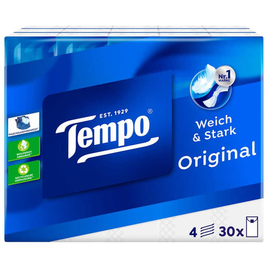 Tempo Taschentücher klassik 4-lagig, 30x10 Tücher