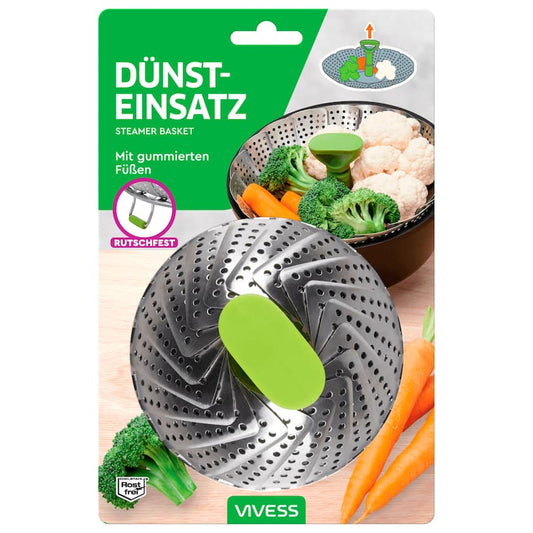 Vivess Dünsteinsatz mit gummierten Füßen rostfrei