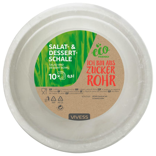 Vivess Salat- & Dessertschalen 0,5l eco friendly 10 Stück