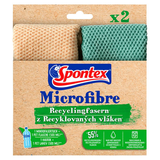 Spontex Microfibre Mikrofasertuch Recyclingfasern 2 Stück