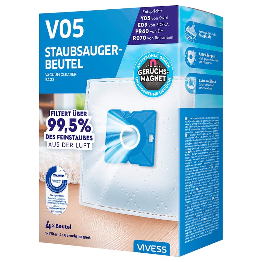 Vivess Staubsaugerbeutel V05 4 Stück