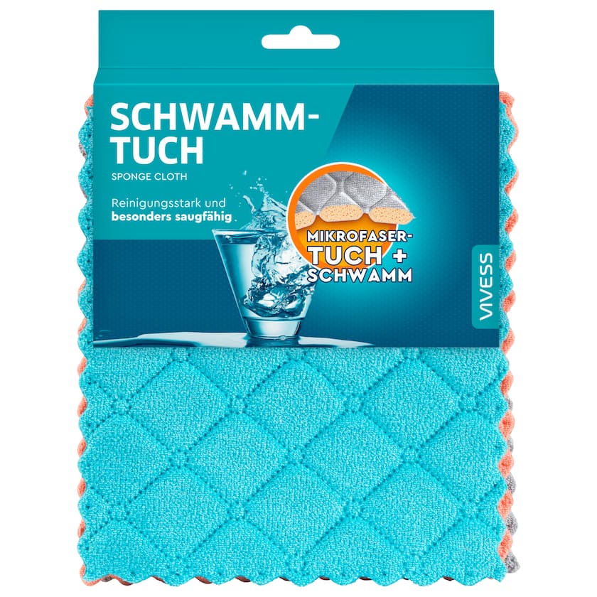 Vivess Schwammtuch Mikrofaser 3 Stück