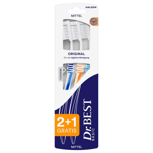 Dr. Best Zahnbürste Original Mittel 2+1 Stück