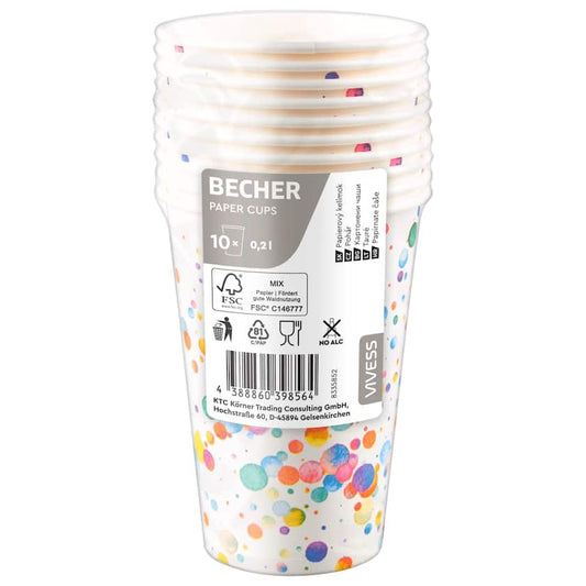 Vivess Motivpappbecher 0,2l 10 Stück