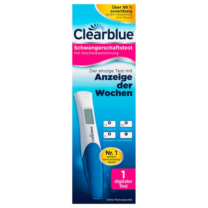 Clearblue Schwangerschaftstest Anzeige der Wochen Digital 1 Stück
