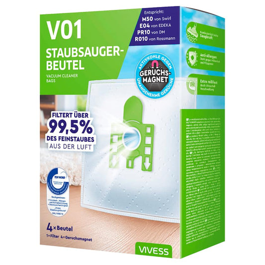 Vivess Staubsaugerbeutel V01 4 Stück