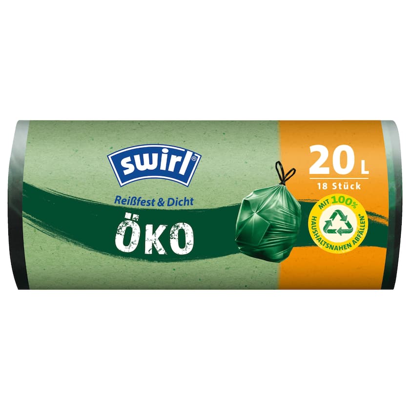 Swirl Öko-Müllbeutel mit Zugband 20l, 18 Stück
