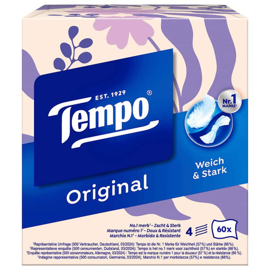 Tempo Taschentücher Original Würfel 4-lagig 60 Tücher