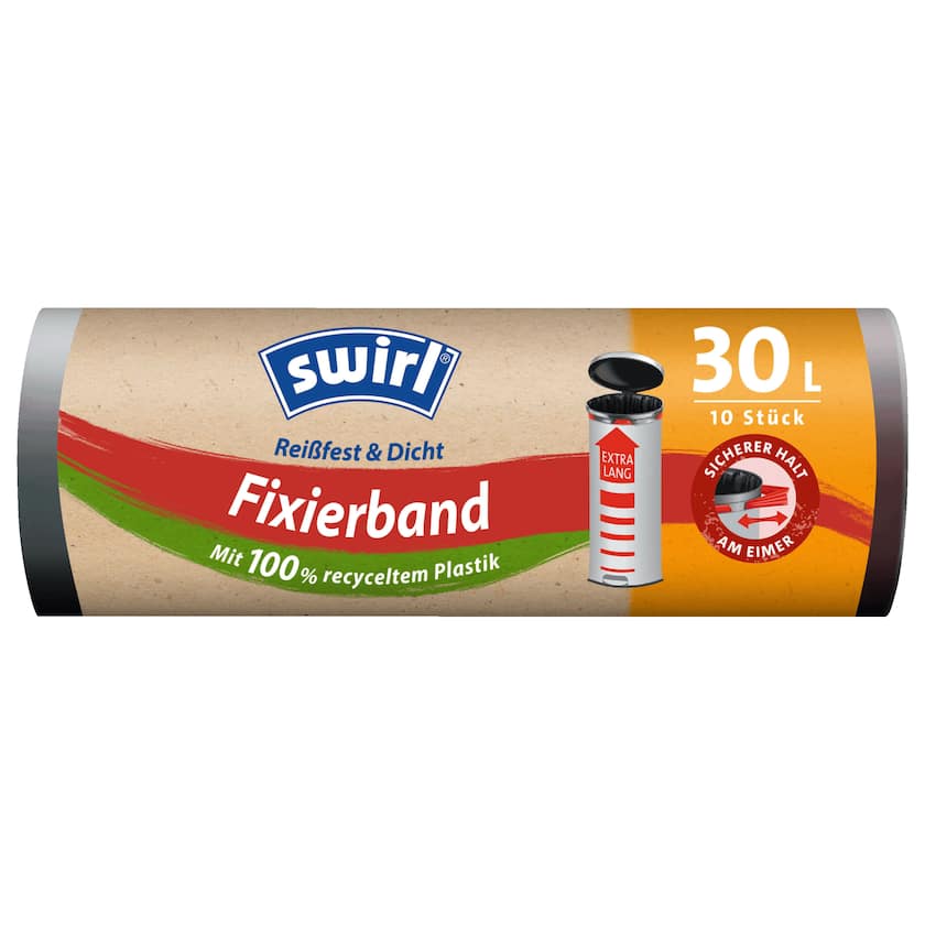 Swirl Müllbeutel mit Fixierband 30l 10 Stück