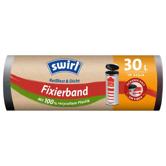 Swirl Müllbeutel mit Fixierband 30l 10 Stück