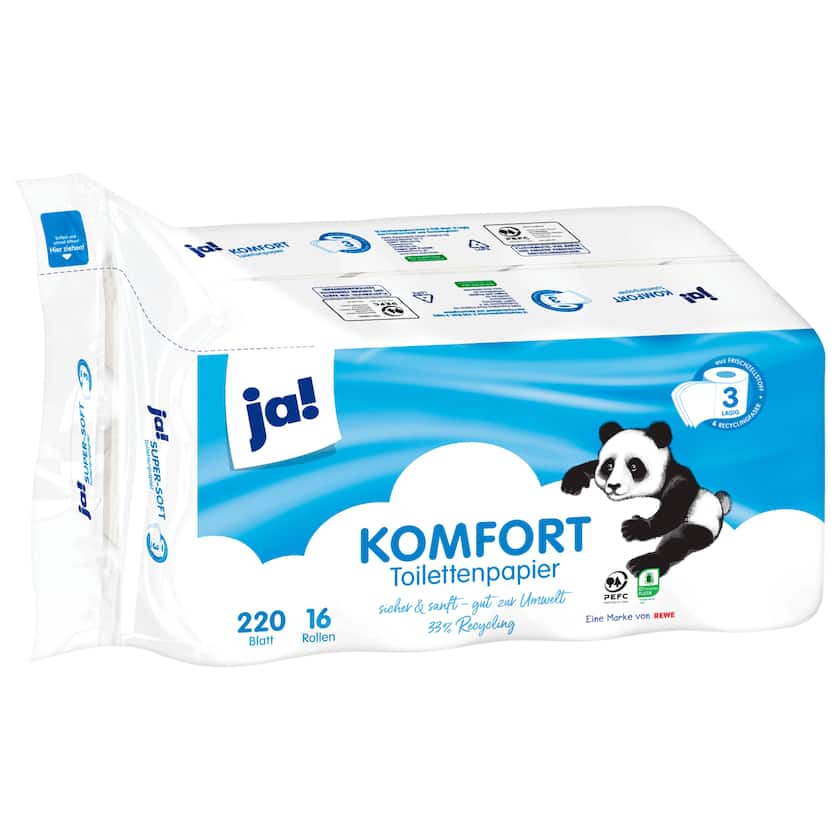 ja! Komfort Toilettenpapier 3-lagig 16x220 Blatt