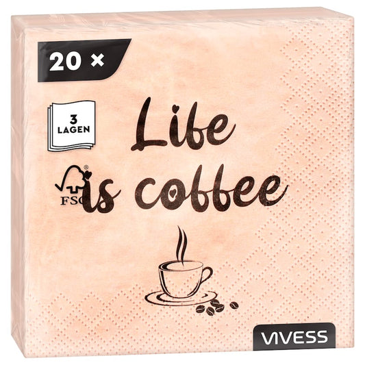 Vivess Servietten Coffee 20 Stück